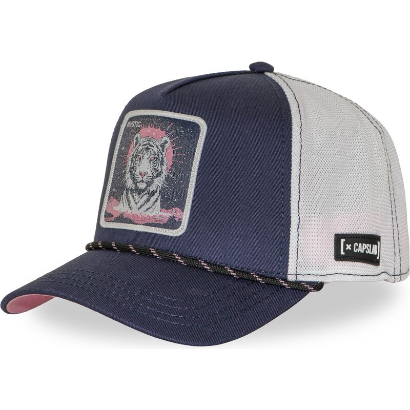 kasket-trucker-marinebla-og-hvid-tiger-bea3-mysb-beasts-fra-capslab