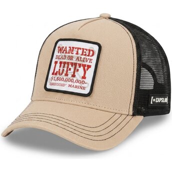 Beige og sort trucker-kasket Monkey D. Luffy OP7 DOA1B One Piece fra Capslab