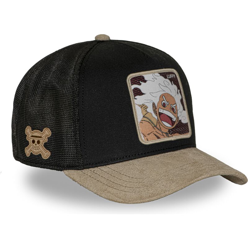 trucker-kasket-sort-og-beige-monkey-d-luffy-op7-g5b-one-piece-fra-capslab