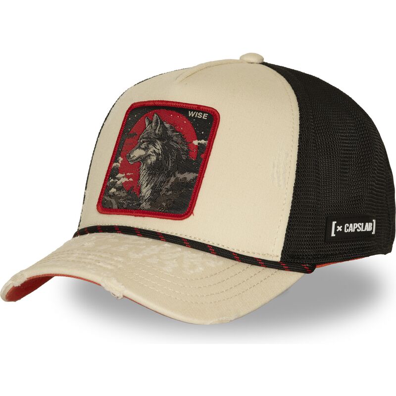 beige-og-sort-trucker-kasket-ulv-wise-bea3-wisb-beasts-fra-capslab
