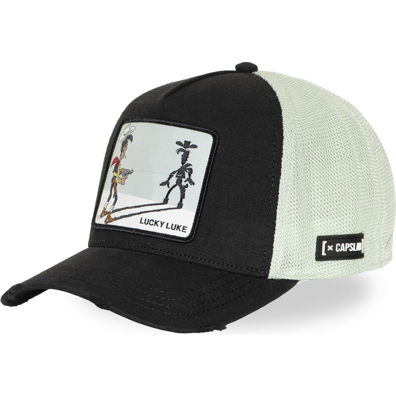 kasket-trucker-sort-og-hvid-lucky-luke-lck3-flub-fra-capslab