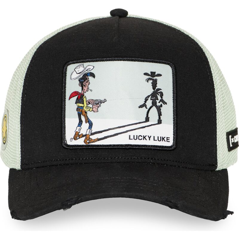 kasket-trucker-sort-og-hvid-lucky-luke-lck3-flub-fra-capslab