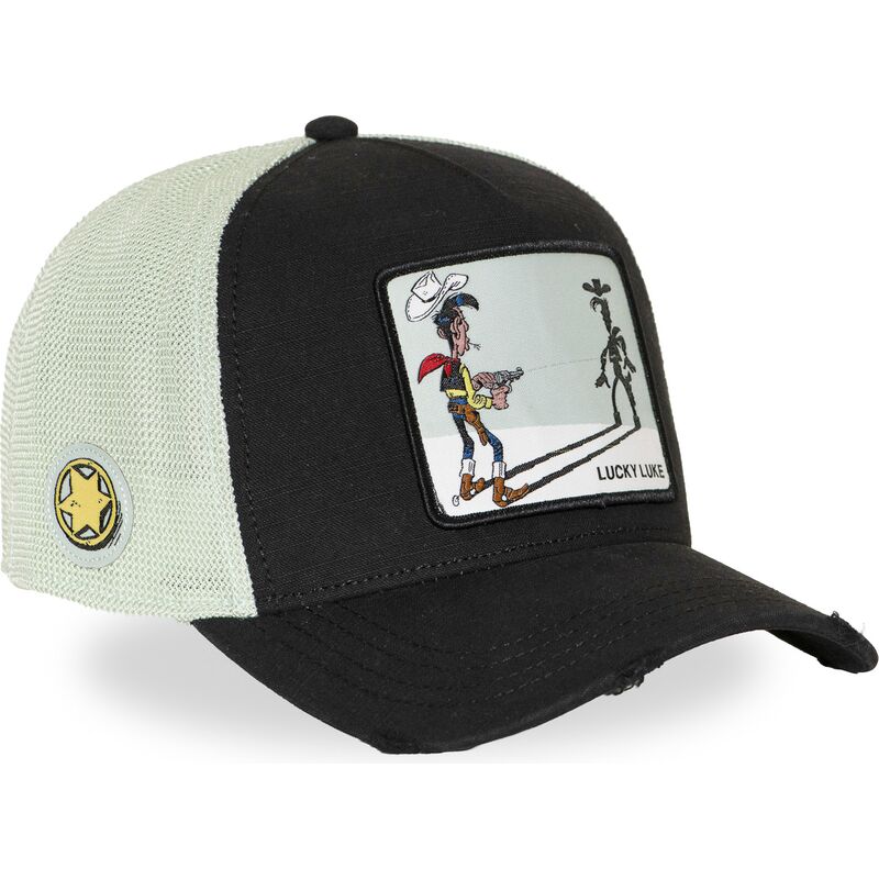kasket-trucker-sort-og-hvid-lucky-luke-lck3-flub-fra-capslab