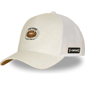 Creme og hvid trucker kasket Unikke Ring LOTR2 PCTRINB Ringenes Herre fra Capslab
