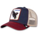 trucker-kasket-marinebla-og-rod-orn-the-freedom-eagle-the-farm-fra-goorin-bros