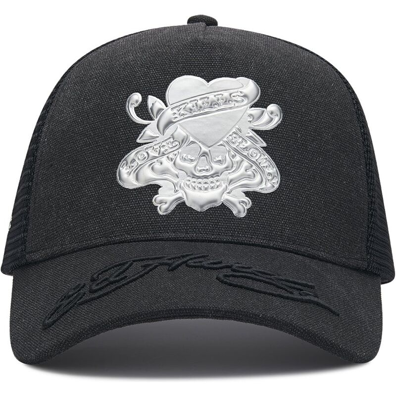 kasketter-buet-sort-snapback-love-kills-slowly-washed-af-ed-hardy