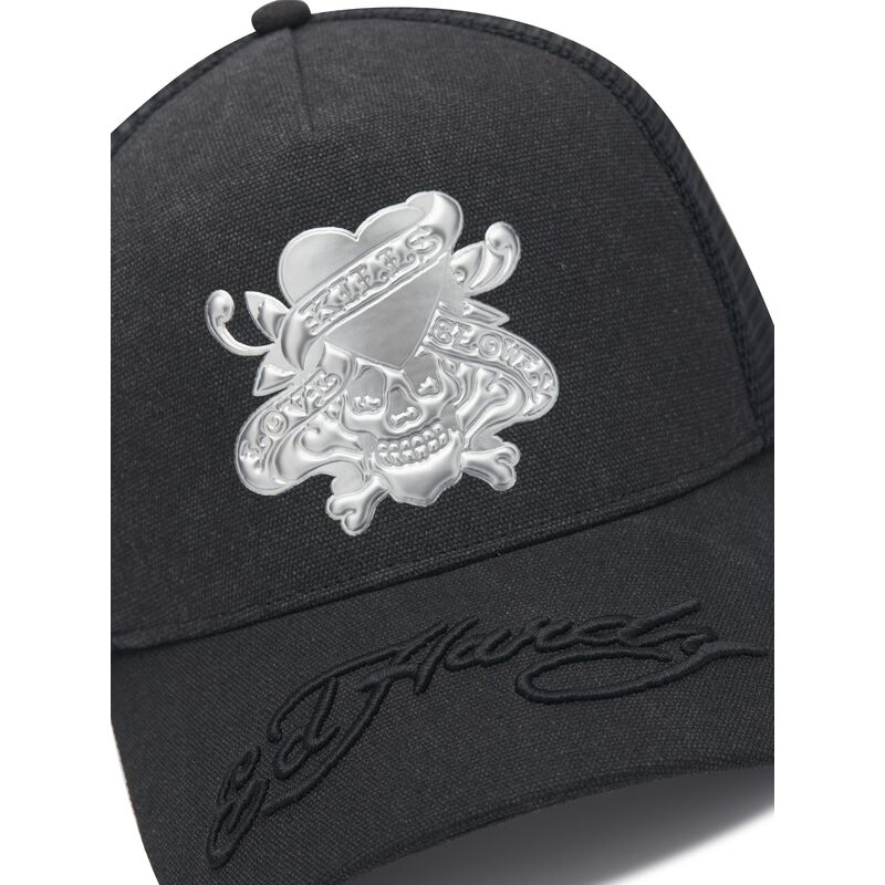 kasketter-buet-sort-snapback-love-kills-slowly-washed-af-ed-hardy