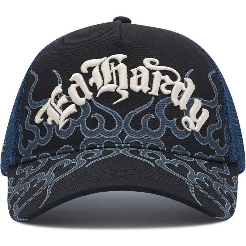 kasketter-buet-sort-snapback-flaming-af-ed-hardy