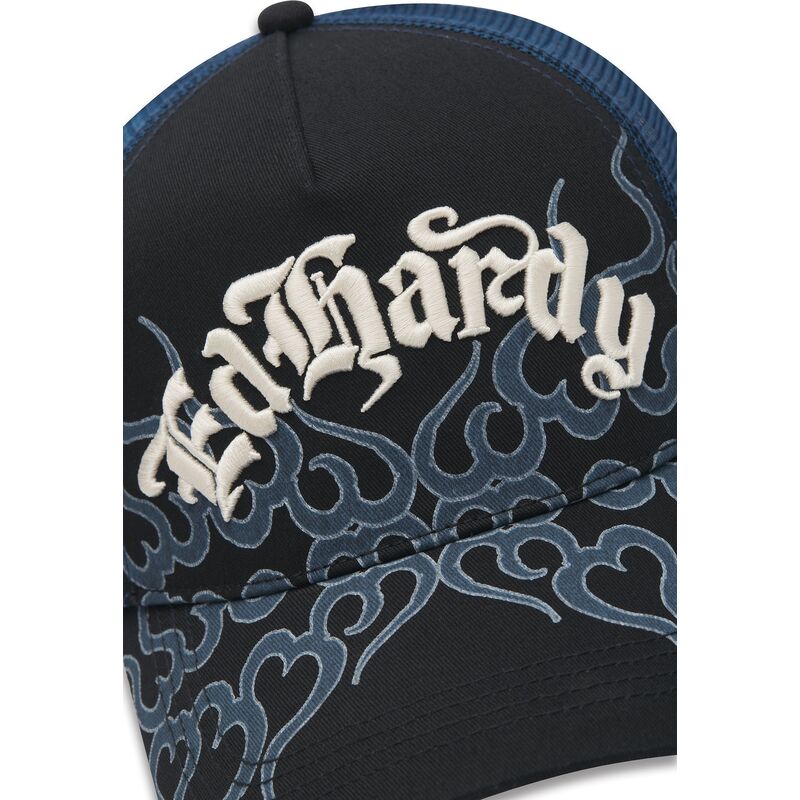 kasketter-buet-sort-snapback-flaming-af-ed-hardy