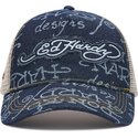 kasketter-buet-marinebla-snapback-don-denim-af-ed-hardy