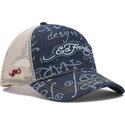 kasketter-buet-marinebla-snapback-don-denim-af-ed-hardy