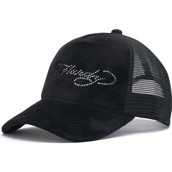 Kasketter buet sort snapback Core Silver Diamante Velour af Ed Hardy