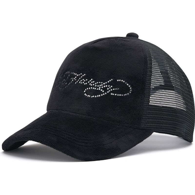 kasketter-buet-sort-snapback-core-silver-diamante-velour-af-ed-hardy