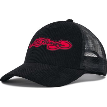 Kasketter buet sort snapback Embroidery Applique Cord af Ed Hardy
