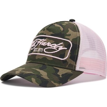 Kasketter buet camouflage snapback rosa 1971 af Ed Hardy