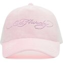 kasketter-buet-lyserod-snapback-diamante-velour-af-ed-hardy