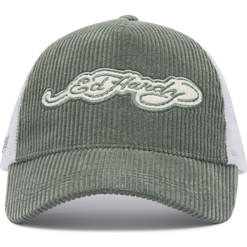 kasketter-buet-gron-snapback-embroidery-applique-cord-af-ed-hardy