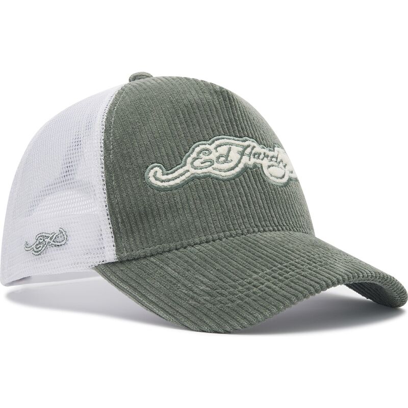 kasketter-buet-gron-snapback-embroidery-applique-cord-af-ed-hardy