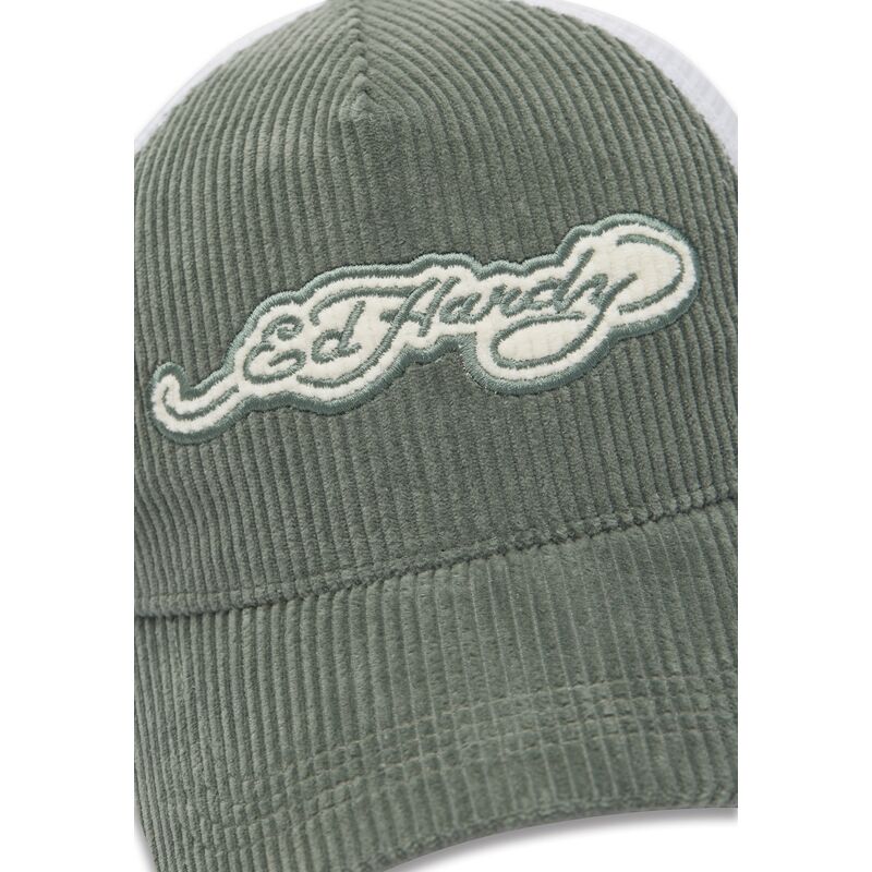 kasketter-buet-gron-snapback-embroidery-applique-cord-af-ed-hardy