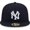 kasketter-flad-marinebla-tilpasset-59fifty-hall-of-fame-fra-new-york-yankees-mlb-af-new-era