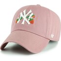 kasketter-buet-lyserod-justerbar-rem-til-barn-clean-up-icon-alt-strawberry-fra-new-york-yankees-mlb-af-47-brand