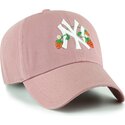 kasketter-buet-lyserod-justerbar-rem-til-barn-clean-up-icon-alt-strawberry-fra-new-york-yankees-mlb-af-47-brand