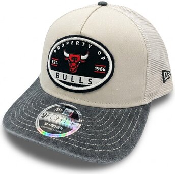 Kasketter buet beige snapback 9FORTY M-Crown A Frame Fray fra Chicago Bulls NBA af New Era