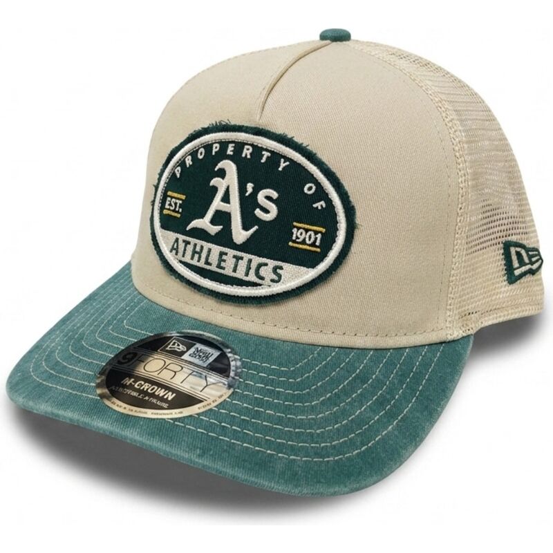 kasketter-buet-beige-snapback-9forty-m-crown-a-frame-fray-fra-oakland-athletics-mlb-af-new-era kasketter-buet-beige-snapback-9forty-m-crown-a-frame-fray-fra-oakland-athletics-mlb-af-new-era