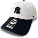 buet-beige-og-marinebla-justerbar-kasket-clean-up-contemporary-two-tone-fra-new-york-yankees-mlb-fra-47-brand