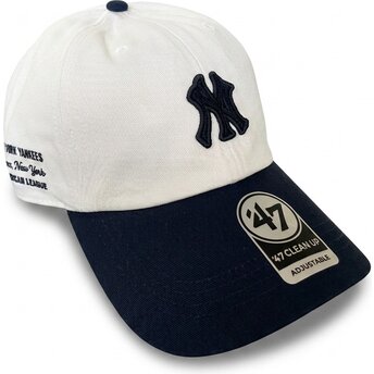 Kasketter buet beige justerbar rem Clean Up Contemporary Two Tone fra New York Yankees MLB af 47 Brand