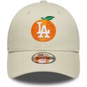 kasketter-buet-beige-justerbar-rem-til-barn-9forty-fruit-icon-orange-fra-los-angeles-dodgers-mlb-af-new-era