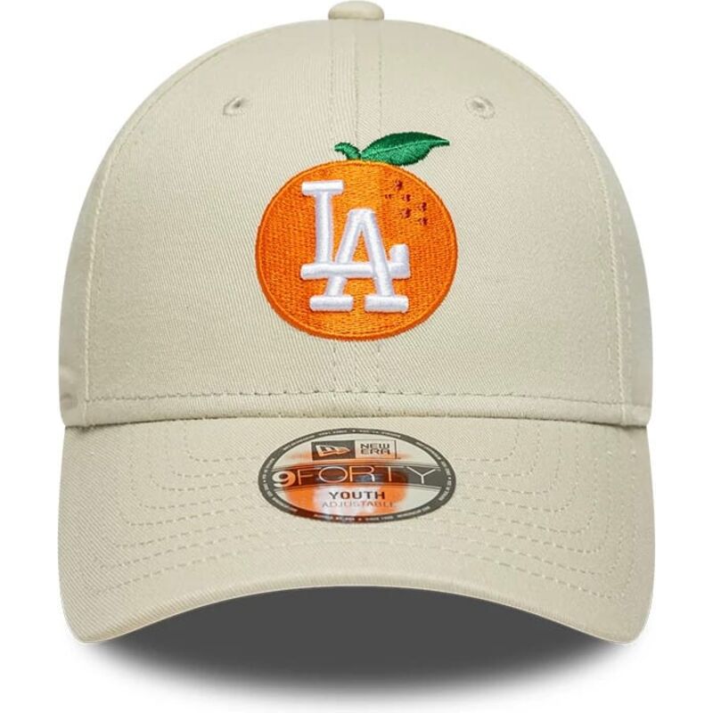 kasketter-buet-beige-justerbar-rem-til-barn-9forty-fruit-icon-orange-fra-los-angeles-dodgers-mlb-af-new-era