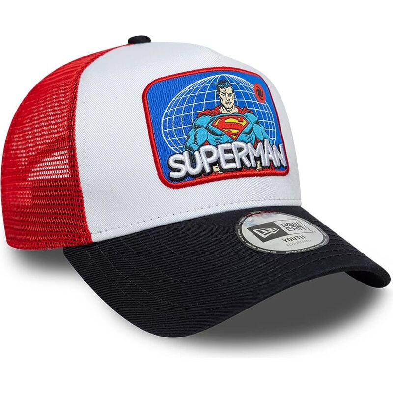 kasketter-buet-flerfarvet-snapback-til-barn-a-frame-patch-fra-superman-dc-comics-af-new-era