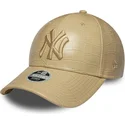 kasketter-buet-beige-justerbar-rem-9forty-pu-pattern-fra-new-york-yankees-mlb-af-new-era