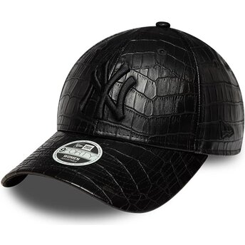 Kasketter buet sort justerbar rem 9FORTY PU Pattern fra New York Yankees MLB af New Era