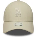 kasketter-buet-beige-snapback-9forty-m-crown-pu-diamante-fra-los-angeles-dodgers-mlb-af-new-era