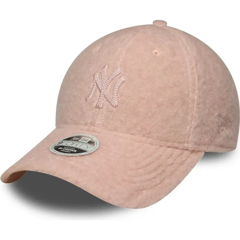 kasketter-buet-lyserod-snapback-rosa-9forty-m-crown-winter-borg-fra-new-york-yankees-mlb-af-new-era