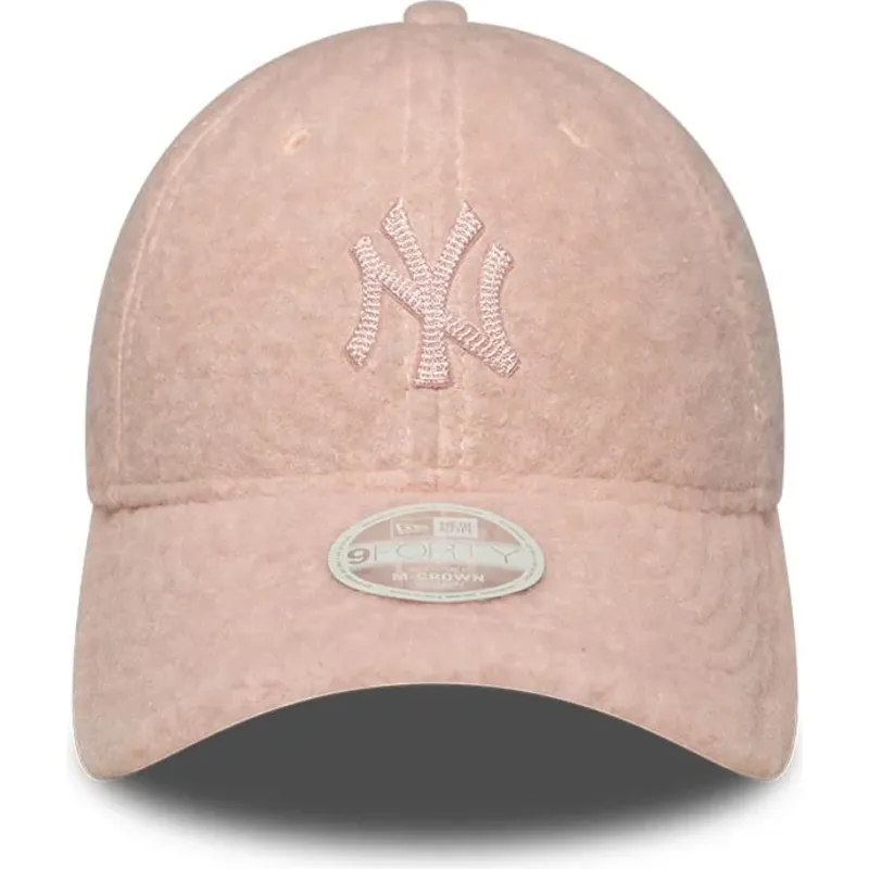 kasketter-buet-lyserod-snapback-rosa-9forty-m-crown-winter-borg-fra-new-york-yankees-mlb-af-new-era