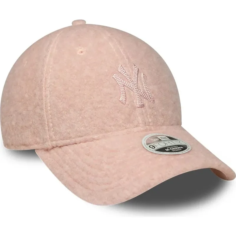 kasketter-buet-lyserod-snapback-rosa-9forty-m-crown-winter-borg-fra-new-york-yankees-mlb-af-new-era