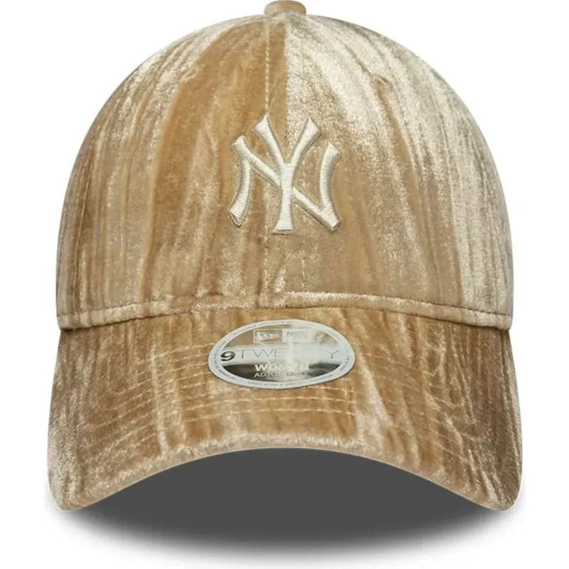 kasketter-buet-beige-justerbar-rem-9twenty-velour-fra-new-york-yankees-mlb-af-new-era kasketter-buet-beige-justerbar-rem-9twenty-velour-fra-new-york-yankees-mlb-af-new-era