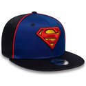 kasketter-flad-bla-snapback-til-barn-9fifty-piping-fra-superman-dc-comics-af-new-era