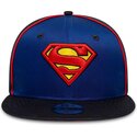 kasketter-flad-bla-snapback-til-barn-9fifty-piping-fra-superman-dc-comics-af-new-era