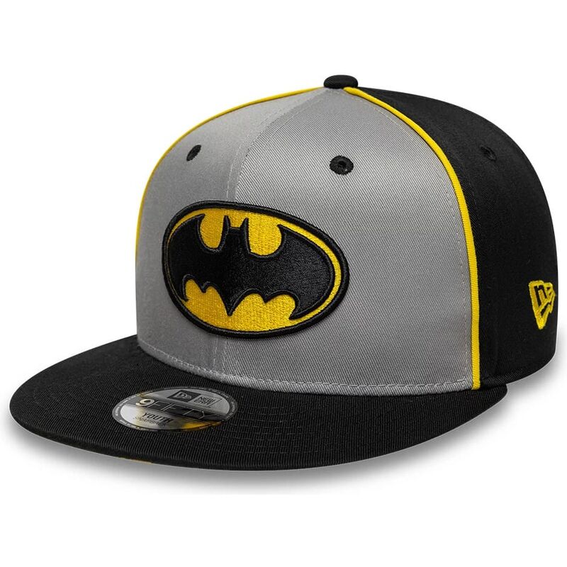 kasketter-flad-gra-snapback-til-barn-9fifty-piping-fra-batman-dc-comics-af-new-era