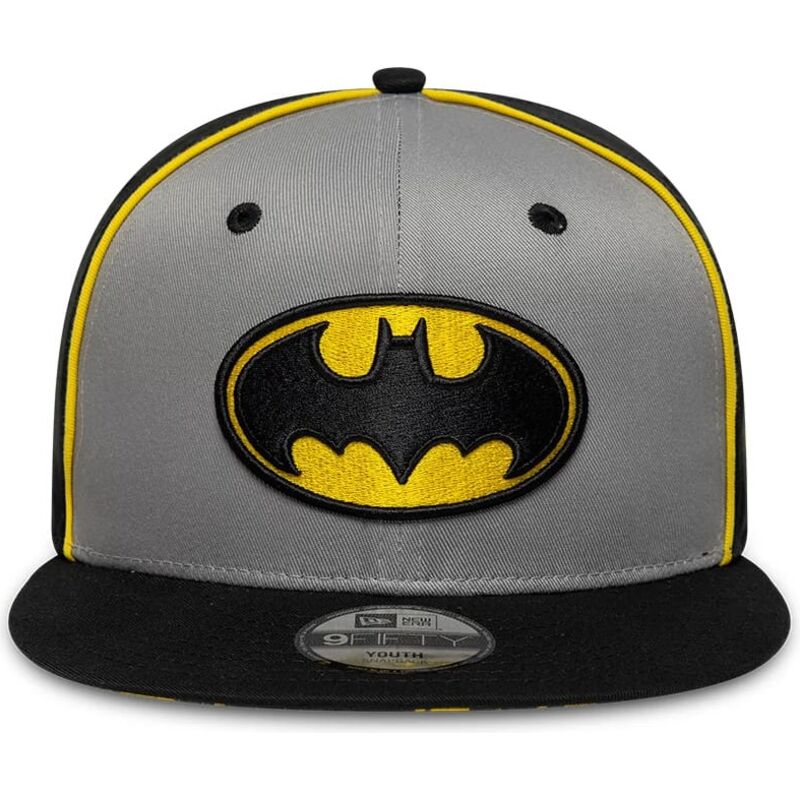 kasketter-flad-gra-snapback-til-barn-9fifty-piping-fra-batman-dc-comics-af-new-era