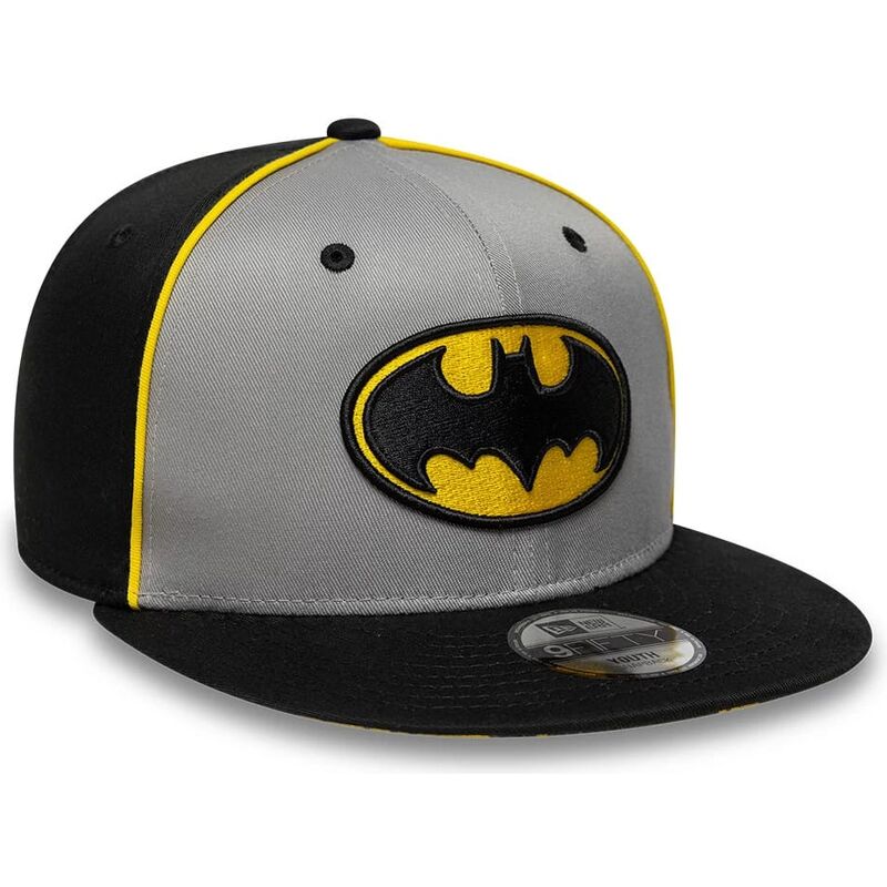 kasketter-flad-gra-snapback-til-barn-9fifty-piping-fra-batman-dc-comics-af-new-era