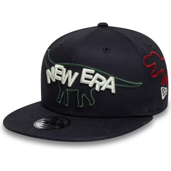Kasketter flad marineblå snapback til barn 9FIFTY Dino af New Era