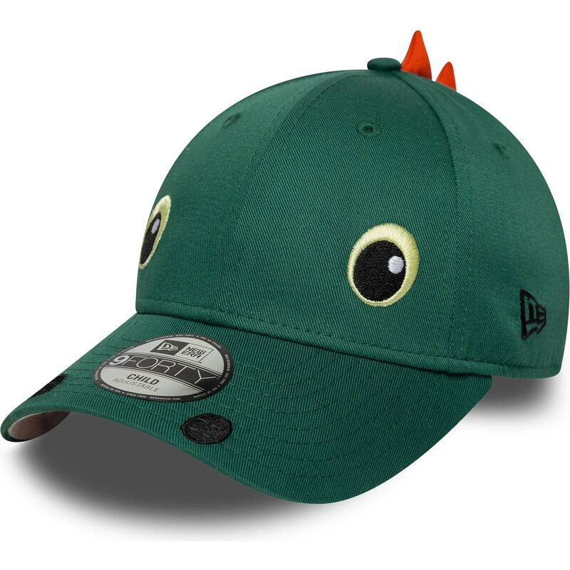 kasketter-buet-gron-snapback-til-barn-9forty-dino-face-af-new-era