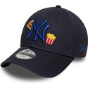 kasketter-buet-marinebla-justerbar-rem-til-barn-9forty-food-icon-fra-new-york-yankees-mlb-af-new-era