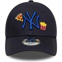kasketter-buet-marinebla-justerbar-rem-til-barn-9forty-food-icon-fra-new-york-yankees-mlb-af-new-era