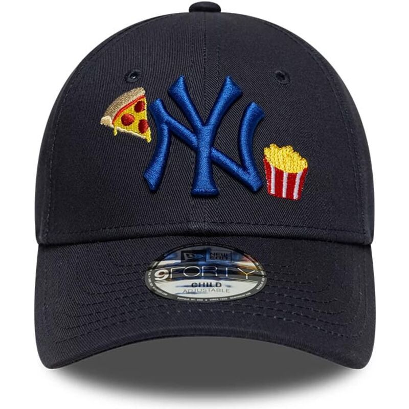 kasketter-buet-marinebla-justerbar-rem-til-barn-9forty-food-icon-fra-new-york-yankees-mlb-af-new-era